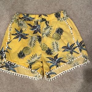 Pineapple Shorts with Pompoms